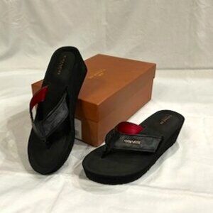Coach Black Wedge Sandal Sz 8 New